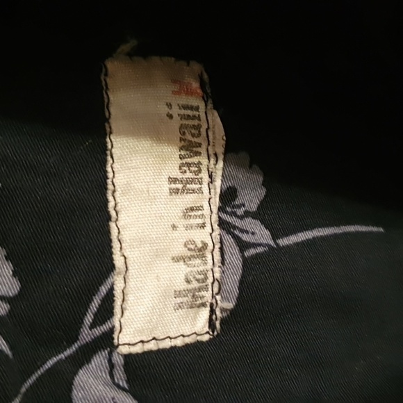 Vtg Hawaiian Puff Sleeve Lotus Flower Print Dress sz Small - Picture 3 of 5